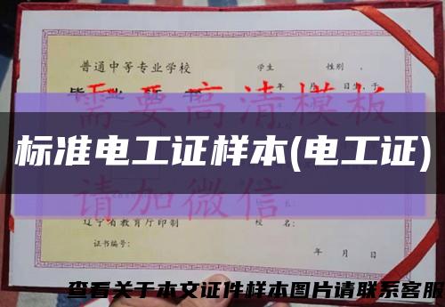 標準電工證樣本(電工證)縮略圖