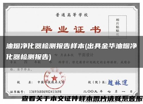 油煙凈化器檢測報告樣本(出具金華油煙凈化器檢測報告)縮略圖