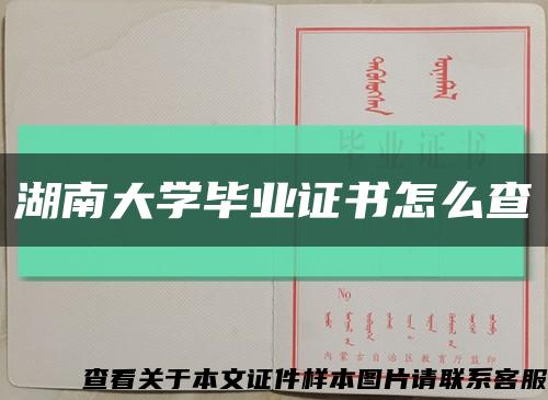湖南大學畢業證書怎么查縮略圖
