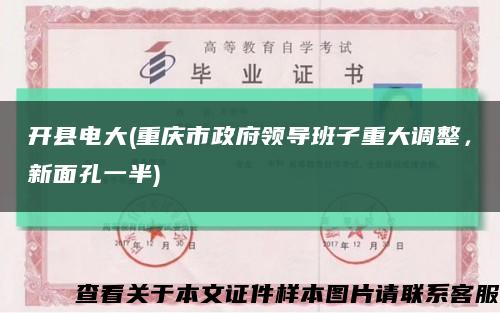 開縣電大(重慶市政府領導班子重大調整，新面孔一半)縮略圖