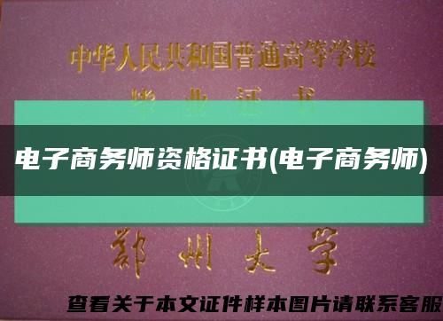 電子商務師資格證書(電子商務師)縮略圖
