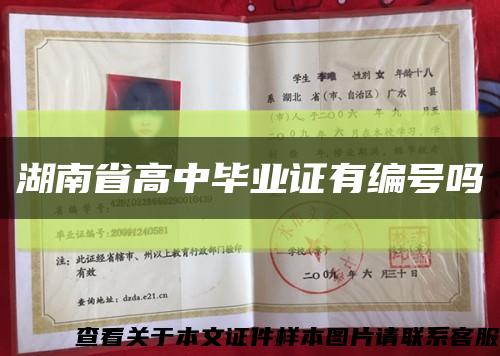 湖南省高中畢業證有編號嗎縮略圖
