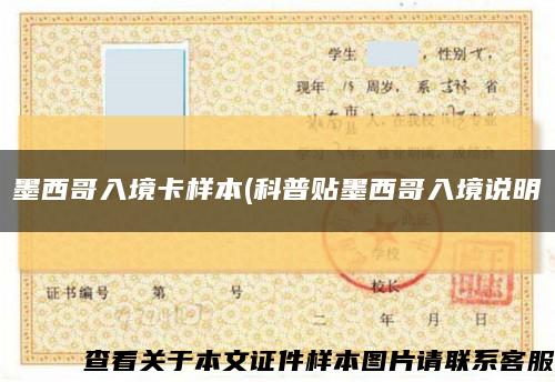 墨西哥入境卡樣本(科普貼墨西哥入境說明縮略圖