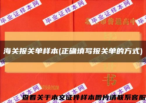 海關報關單樣本(正確填寫報關單的方式)縮略圖