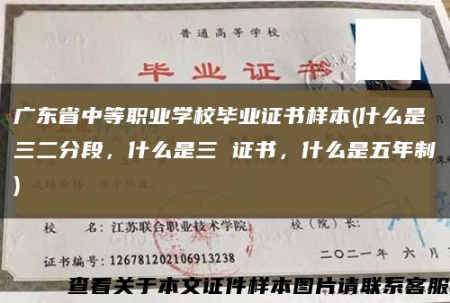 廣東省中等職業學校畢業證書樣本(什么是三二分段，什么是三 證書，什么是五年制)縮略圖