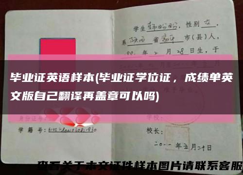 畢業證英語樣本(畢業證學位證，成績單英文版自己翻譯再蓋章可以嗎)縮略圖
