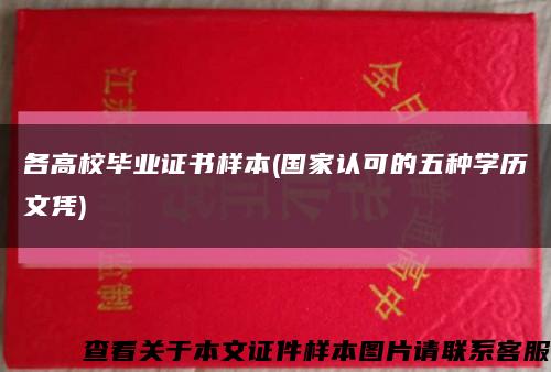 各高校畢業證書樣本(國家認可的五種學歷文憑)縮略圖