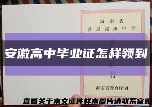 安徽高中畢業證怎樣領到縮略圖