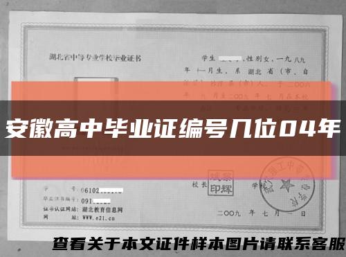 安徽高中畢業證編號幾位04年縮略圖