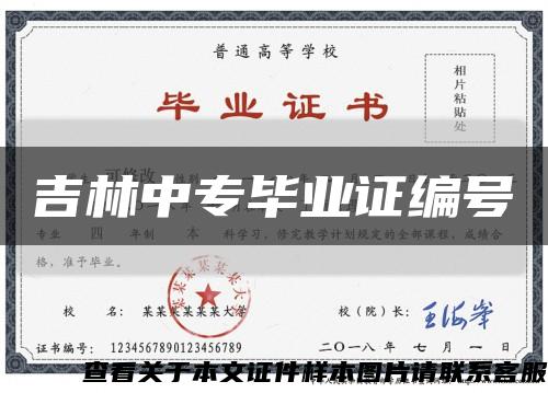 吉林中專畢業證編號縮略圖