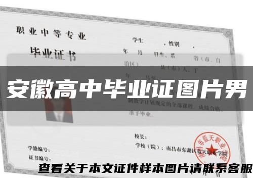 安徽高中畢業證圖片男縮略圖
