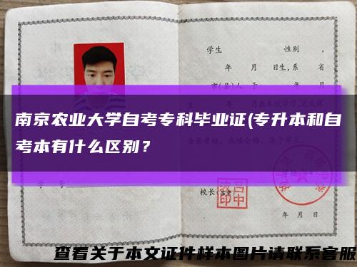 南京農業大學自考?？飘厴I證(專升本和自考本有什么區別？縮略圖
