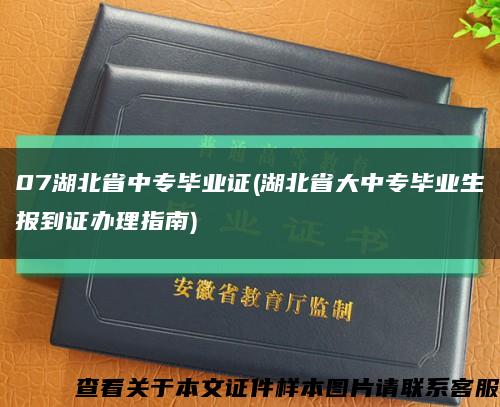 07湖北省中專畢業證(湖北省大中專畢業生報到證辦理指南)縮略圖