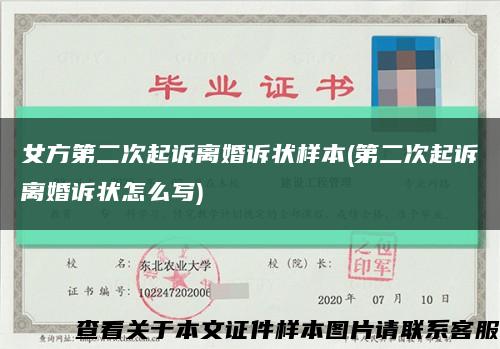 女方第二次起訴離婚訴狀樣本(第二次起訴離婚訴狀怎么寫)縮略圖