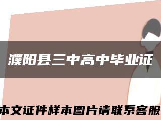 濮陽縣三中高中畢業證縮略圖