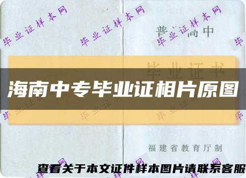 海南中專畢業證相片原圖縮略圖