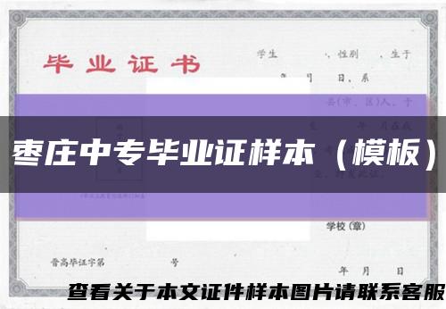 棗莊中專畢業證樣本（模板）縮略圖