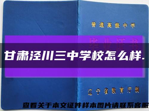 甘肅涇川三中學校怎么樣.縮略圖