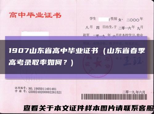1907山東省高中畢業證書（山東省春季高考錄取率如何？)縮略圖