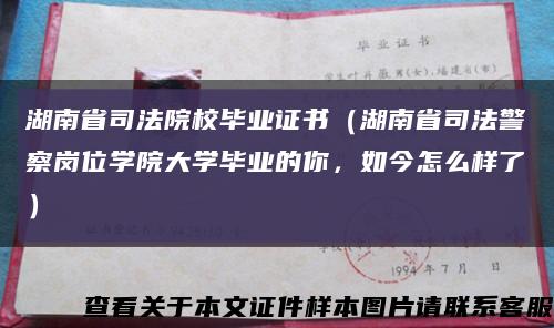 湖南省司法院校畢業證書（湖南省司法警察崗位學院大學畢業的你，如今怎么樣了）縮略圖