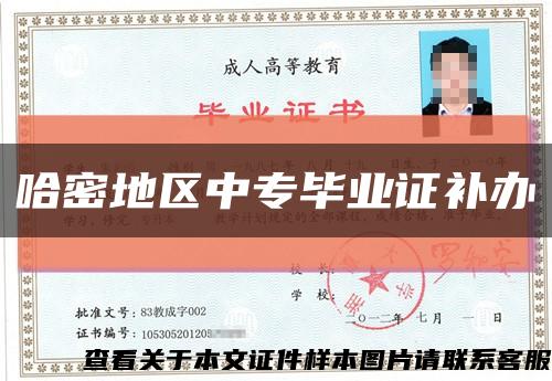 哈密地區中專畢業證補辦縮略圖