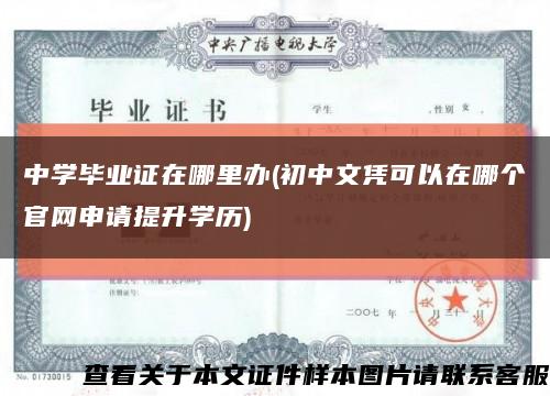 中學畢業證在哪里辦(初中文憑可以在哪個官網申請提升學歷)縮略圖
