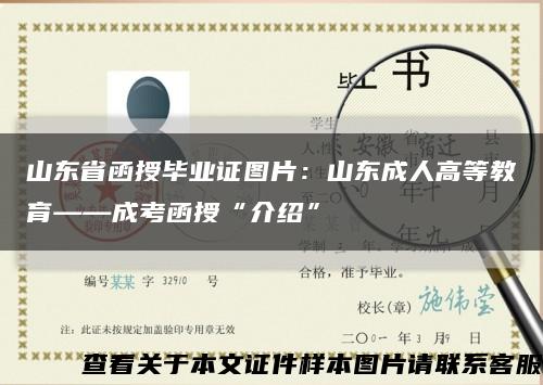 山東省函授畢業證圖片：山東成人高等教育——成考函授“介紹”縮略圖
