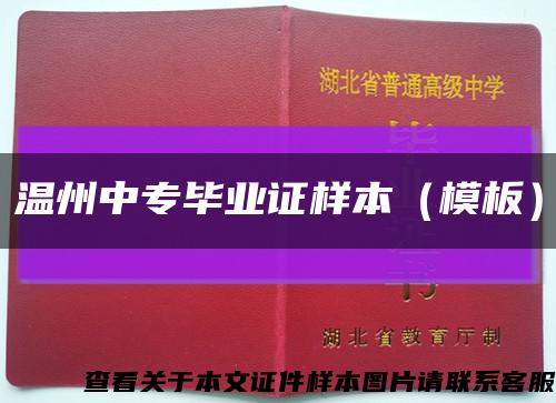 溫州中專畢業證樣本（模板）縮略圖