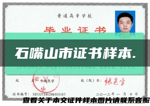 石嘴山市證書樣本.縮略圖
