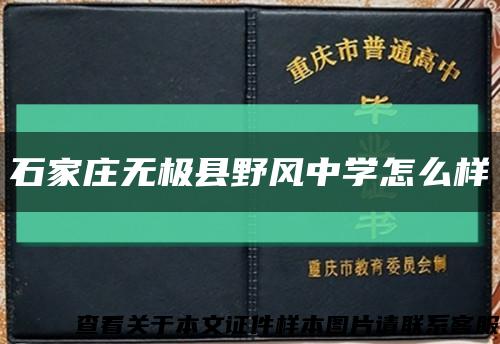 石家莊無極縣野風中學怎么樣縮略圖