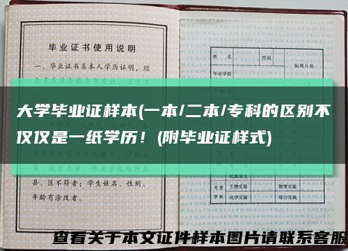 大學畢業證樣本(一本/二本/?？频膮^別不僅僅是一紙學歷！(附畢業證樣式)縮略圖