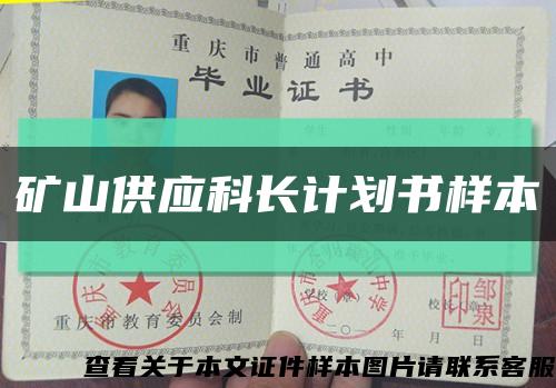 礦山供應科長計劃書樣本縮略圖