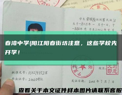 春灣中學(陽江陽春街坊注意，這些學校先開學！縮略圖