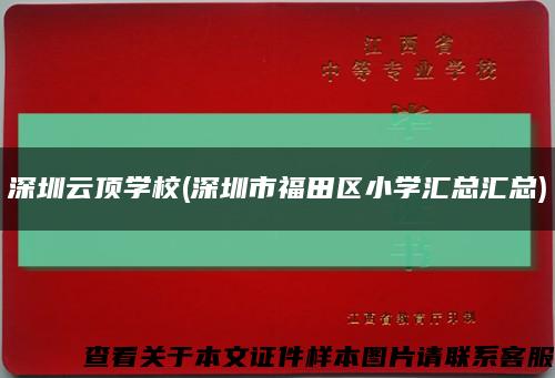 深圳云頂學校(深圳市福田區小學匯總匯總)縮略圖
