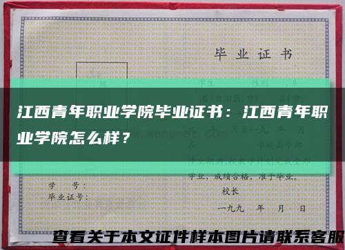 江西青年職業學院畢業證書：江西青年職業學院怎么樣？縮略圖