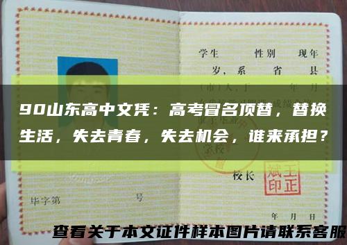90山東高中文憑：高考冒名頂替，替換生活，失去青春，失去機會，誰來承擔？縮略圖