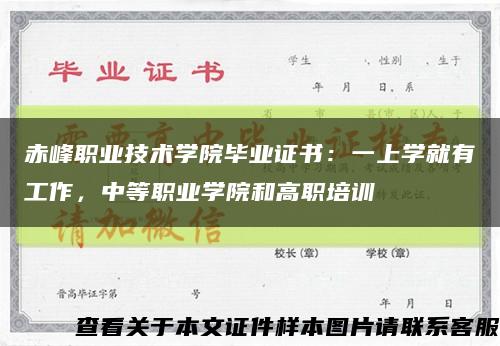赤峰職業技術學院畢業證書：一上學就有工作，中等職業學院和高職培訓縮略圖