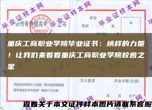 重慶工商職業學院畢業證書：榜樣的力量！讓我們來看看重慶工商職業學院校園之星縮略圖