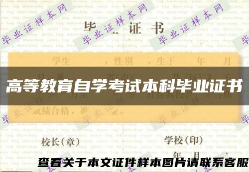 高等教育自學考試本科畢業證書縮略圖