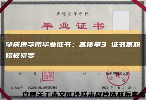 肇慶醫學院畢業證書：高質量3 證書高職院校鑒賞縮略圖