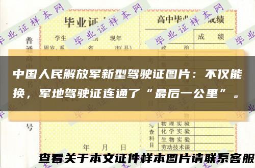 中國人民解放軍新型駕駛證圖片：不僅能換，軍地駕駛證連通了“最后一公里”?？s略圖