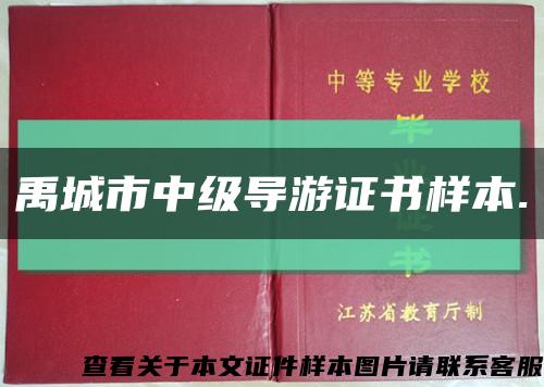 禹城市中級導游證書樣本.縮略圖