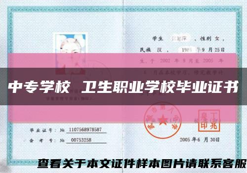 中專學校 衛生職業學校畢業證書縮略圖