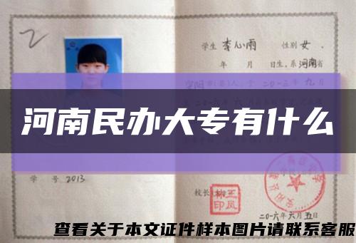 河南民辦大專有什么縮略圖