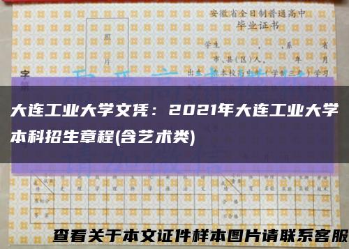 大連工業大學文憑：2021年大連工業大學本科招生章程(含藝術類)縮略圖