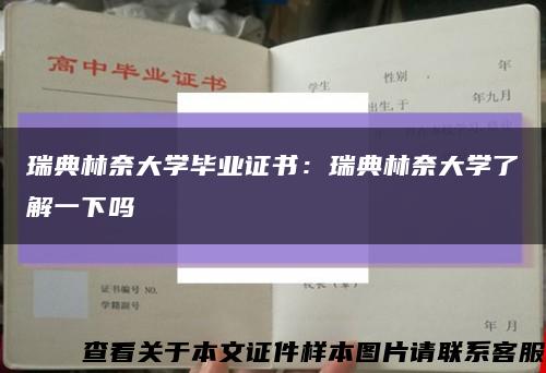 瑞典林奈大學畢業證書：瑞典林奈大學了解一下嗎縮略圖