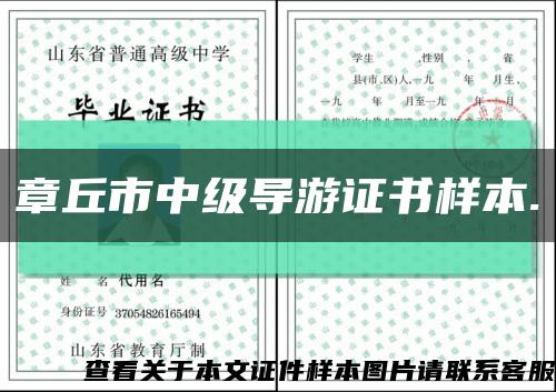章丘市中級導游證書樣本.縮略圖