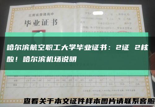 哈爾濱航空職工大學畢業證書：2證 2核酸！哈爾濱機場說明縮略圖