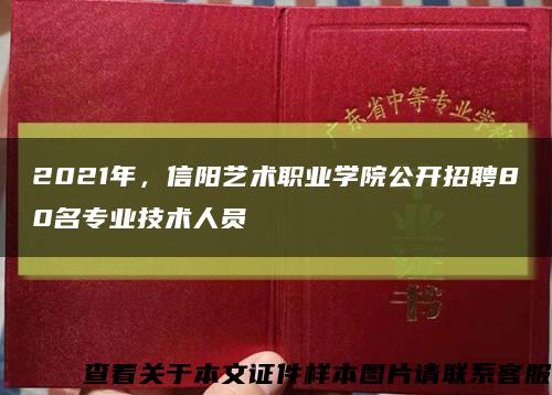 2021年，信陽藝術職業學院公開招聘80名專業技術人員縮略圖