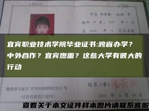 宜賓職業技術學院畢業證書:跨省辦學？中外合作？宜賓燃面？這些大學有很大的行動縮略圖